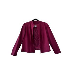 Pendleton Blazer Jacket Virgin Wool Open Front Burgundy Women’s Size XL